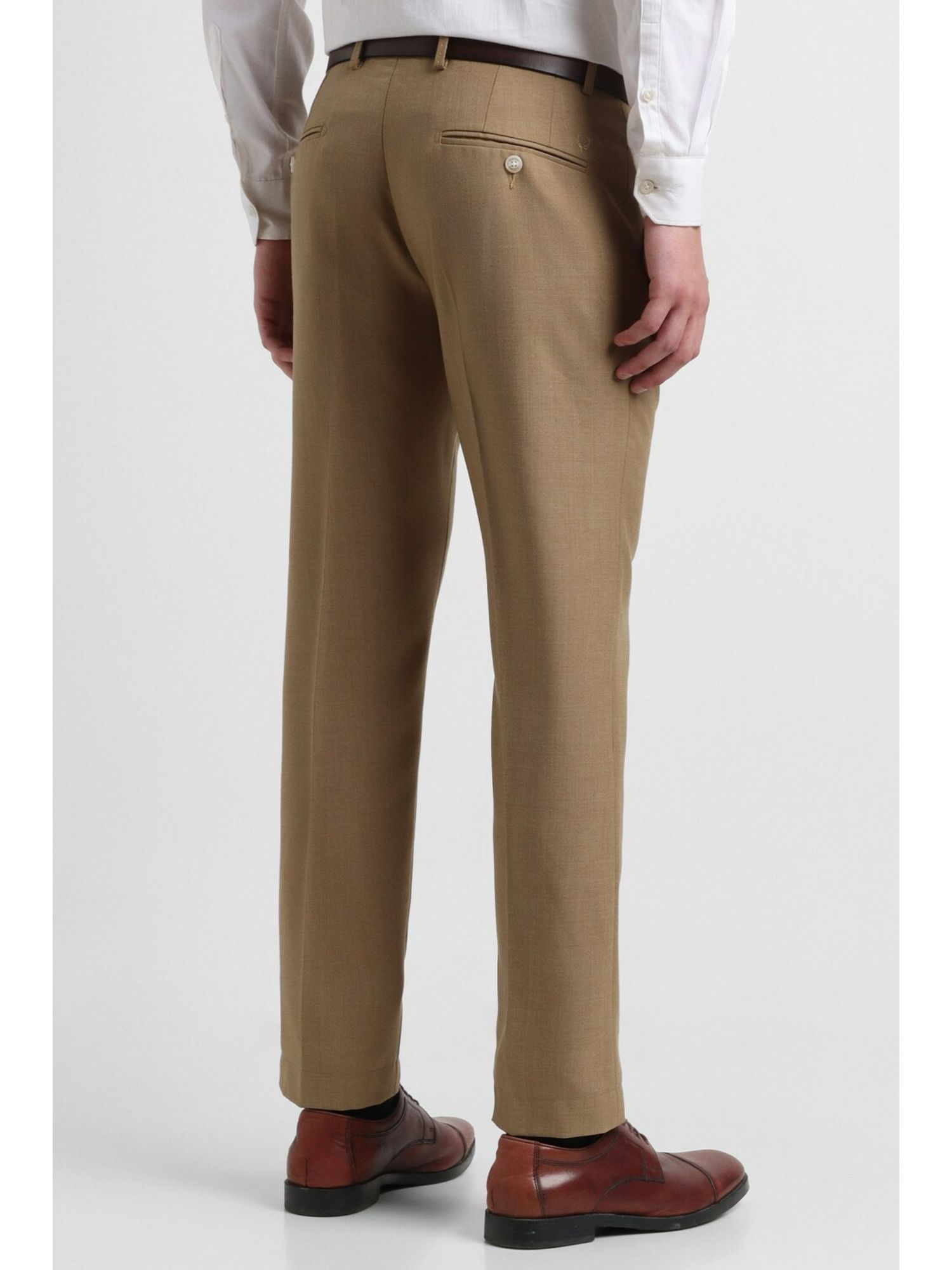 Buy Allen Solly Men Brown Slim Fit Solid Formal Trousers - Trousers for Men  9140909 | Myntra